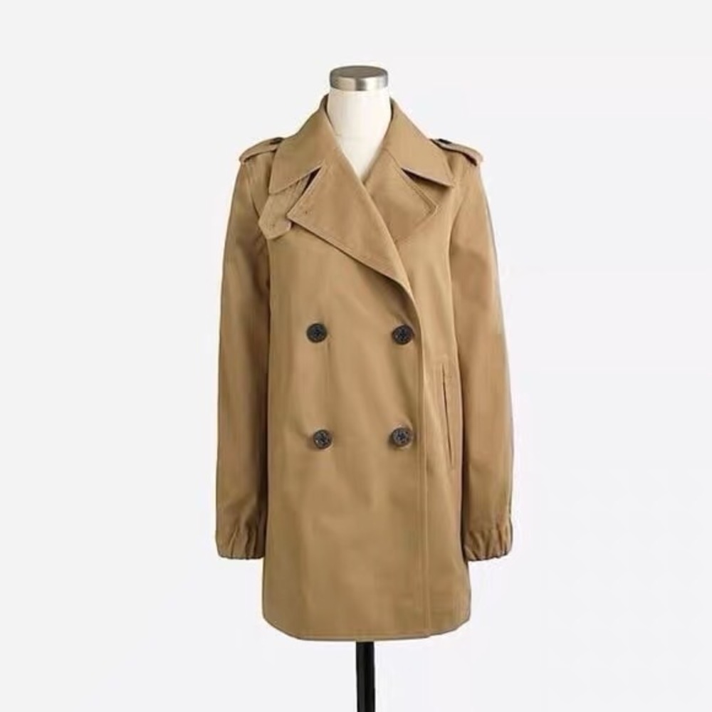 J.crew 100% cotton tan trench coat size M